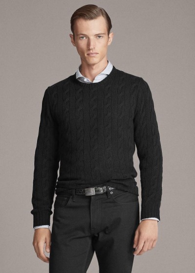 Sueter Ralph Lauren Hombre Negros - Cable-Knit Cashmere - RNKAP6209